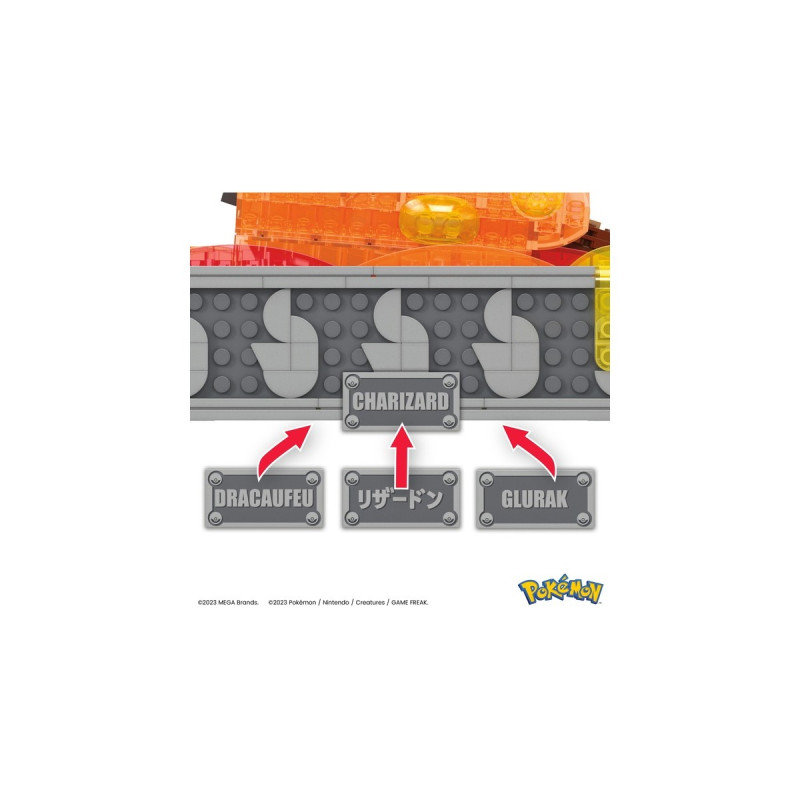 Mattel MEGA Pokémon Motion Glurak bewegliches Bauset, Konstruktionsspielzeug