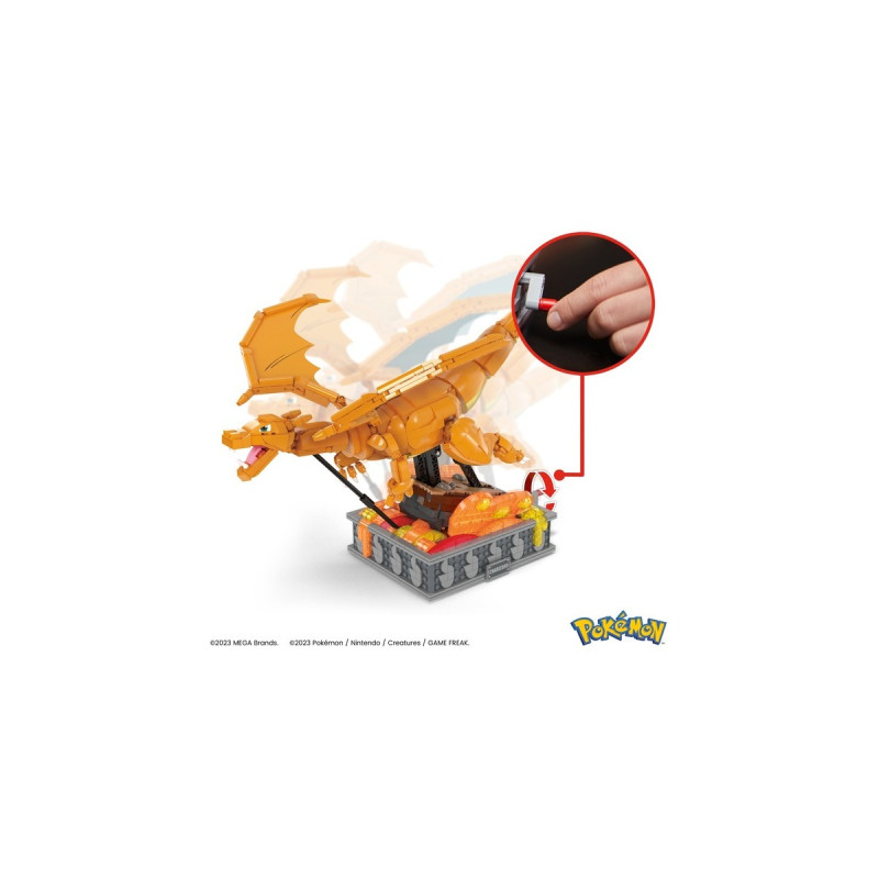 Mattel MEGA Pokémon Motion Glurak bewegliches Bauset, Konstruktionsspielzeug