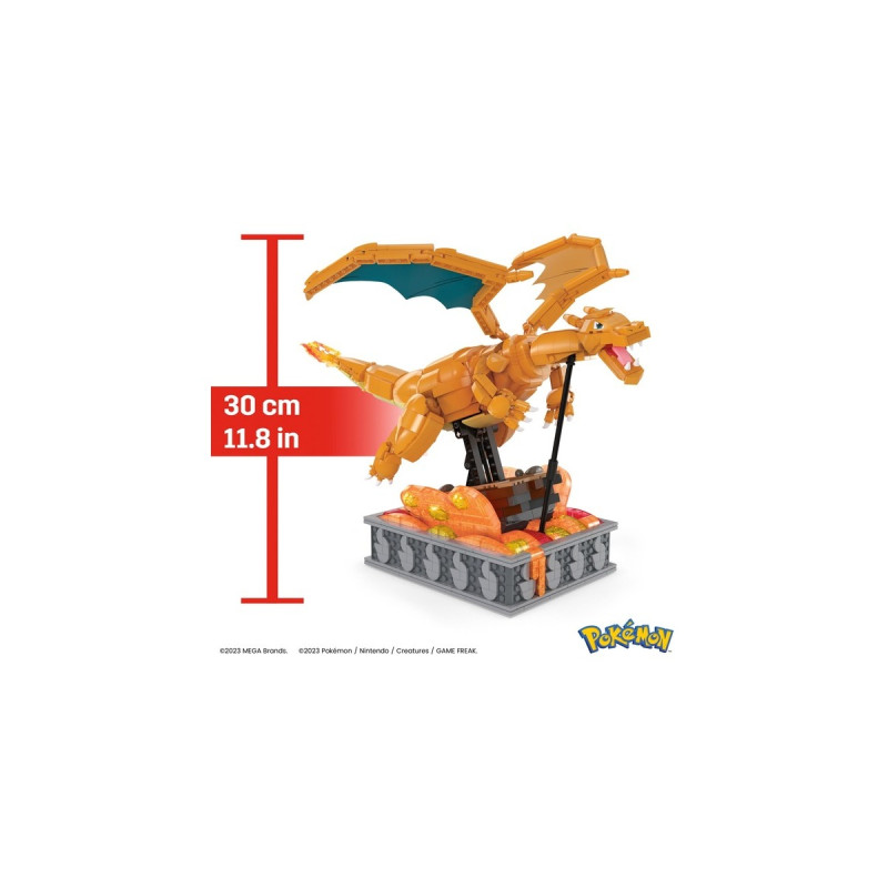 Mattel MEGA Pokémon Motion Glurak bewegliches Bauset, Konstruktionsspielzeug