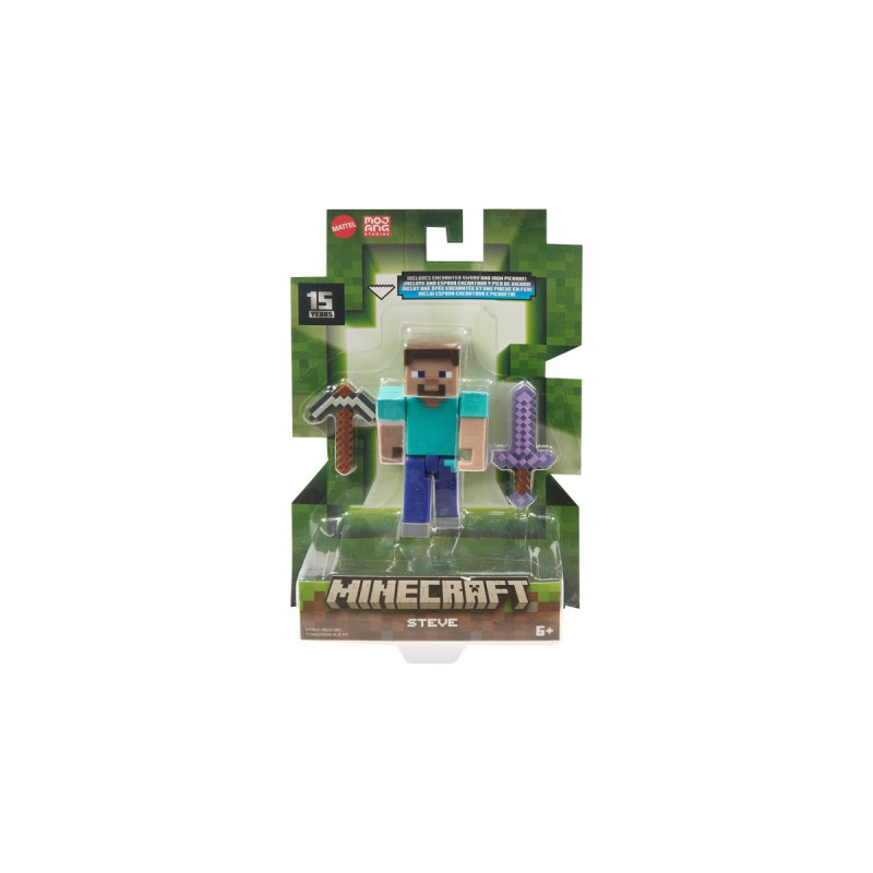 Mattel Minecraft 8 cm Figure Steve, Spielfigur
