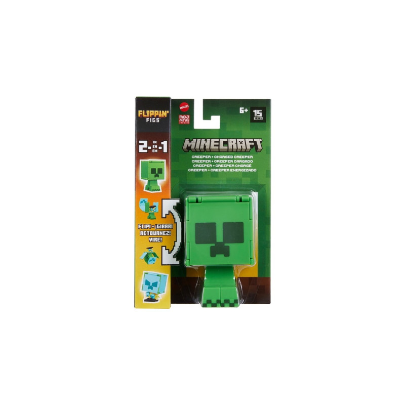 Mattel Minecraft Flippin' Figure Creeper + Charged Creeper, Spielfigur