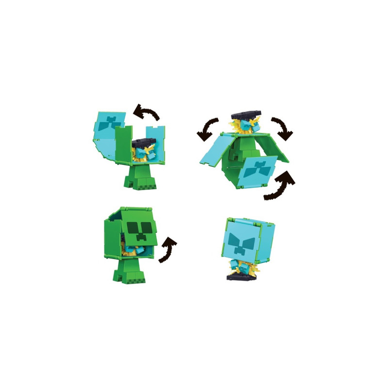 Mattel Minecraft Flippin' Figure Creeper + Charged Creeper, Spielfigur