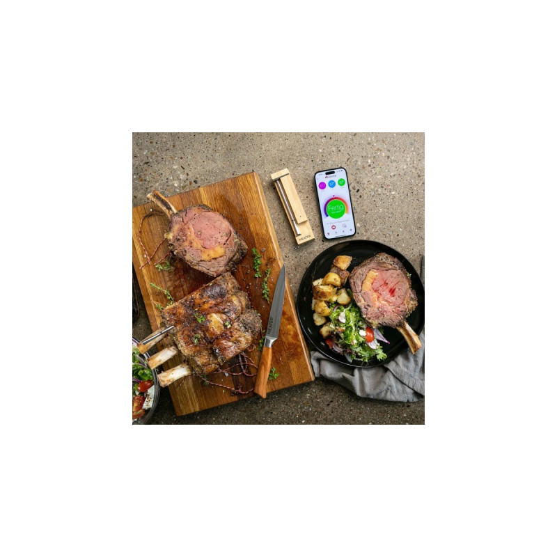 Meater 2 Plus, kabelloses Thermometer(edelstahl/holz, 75 Meter Reichweite)