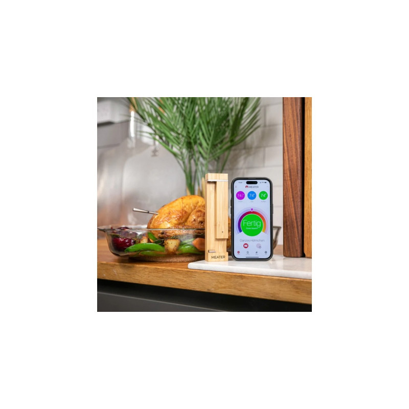 Meater 2 Plus, kabelloses Thermometer(edelstahl/holz, 75 Meter Reichweite)