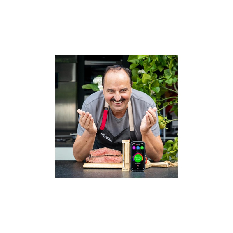 Meater 2 Plus, kabelloses Thermometer(edelstahl/holz, 75 Meter Reichweite)