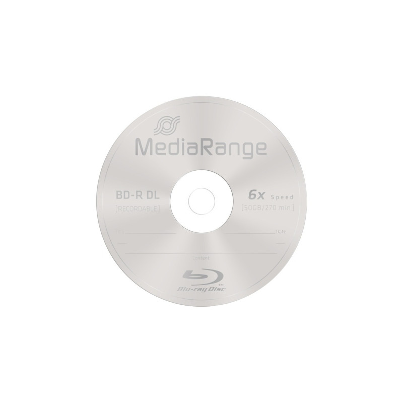 MediaRange BD-R 50 GB, Blu-ray-Rohlinge(6fach, 10 Stück, Retail)