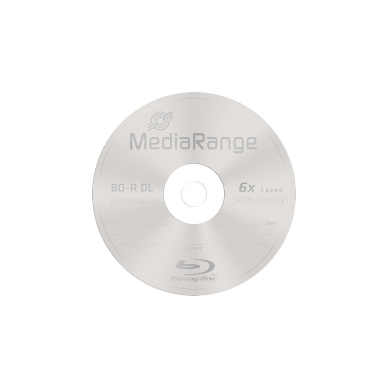MediaRange BD-R Dual Layer 50 GB, Blu-ray-Rohlinge(6-fach, 25 Stück)