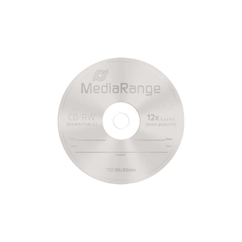 MediaRange CD-RW 700 MB, CD-Rohlinge(12fach, 10 Stück)