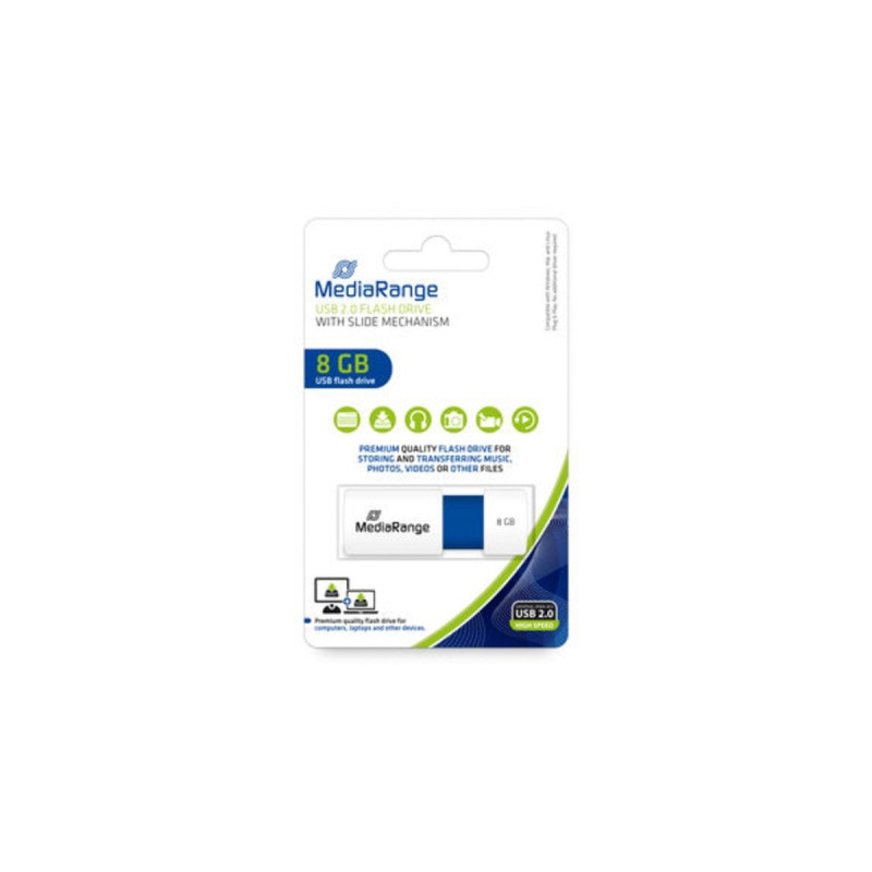 MediaRange Color Edition 8 GB, USB-Stick(weiß/blau, USB-A 2.0)