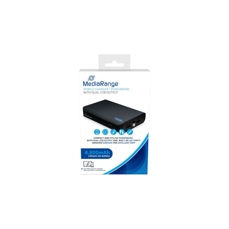 MediaRange Powerbank MR752, 8.800 mAh(schwarz)