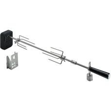 Moesta Rotisserie-Set für Smokin' PizzaRing, für 47cm + 50cm Kugelgrill, Grillspieß(silber/schwarz, Batteriebetrieb)