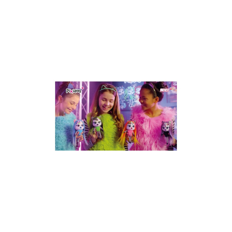 NICI Pixidoos Bami, Puppe(mehrfarbig/grün, 20 cm mit 3-teiligen Zubehör in Geschenkverpackung)