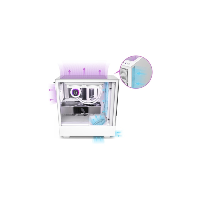 NZXT H5 Elite All White, Tower-Gehäuse(weiß (matt), Tempered Glass)