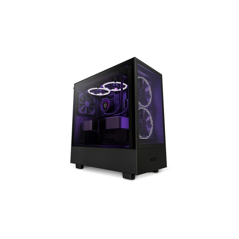 NZXT H5 Flow All Black, Tower-Gehäuse(schwarz (matt), Tempered Glass)