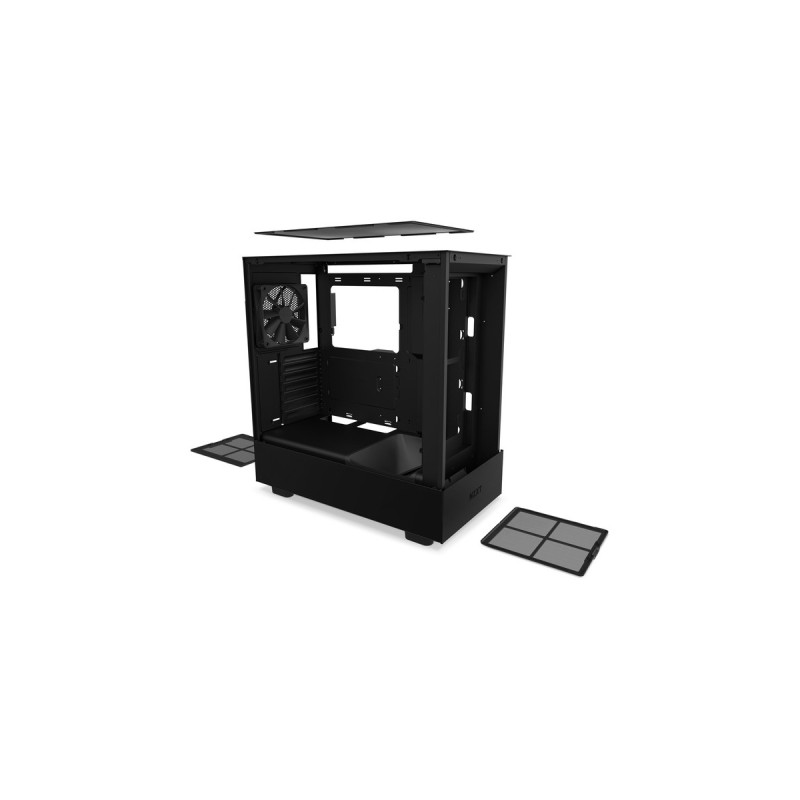 NZXT H5 Flow All Black, Tower-Gehäuse(schwarz (matt), Tempered Glass)