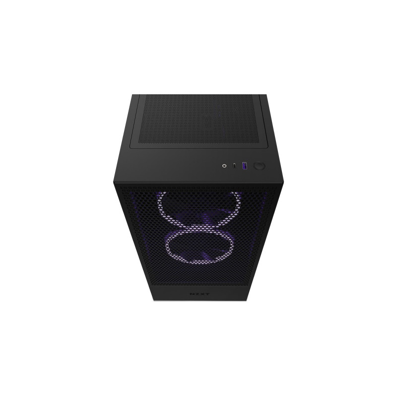 NZXT H5 Flow All Black, Tower-Gehäuse(schwarz (matt), Tempered Glass)