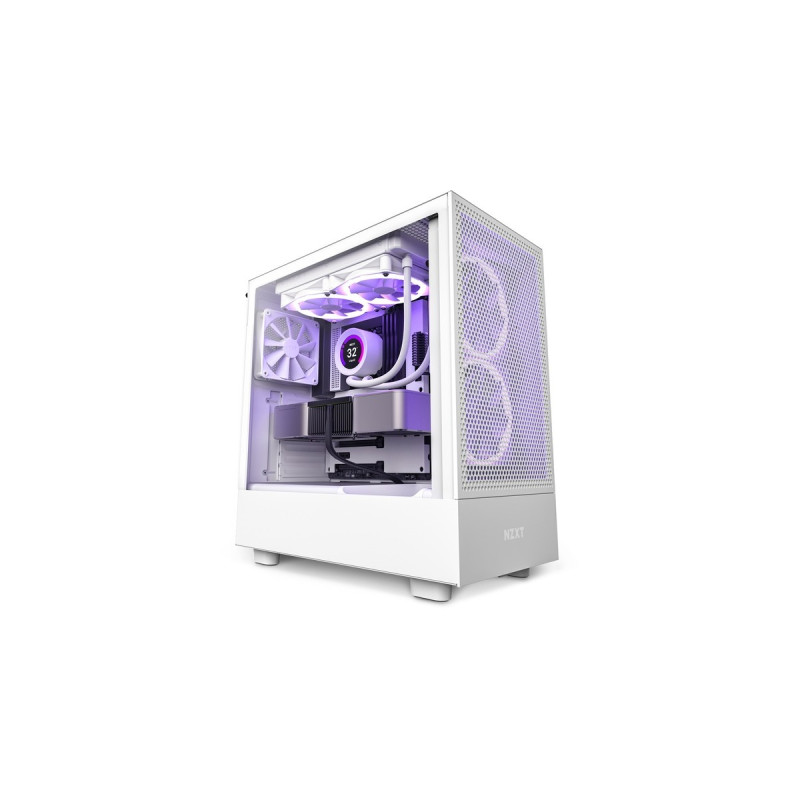 NZXT H5 Flow All White, Tower-Gehäuse(weiß (matt), Tempered Glass)