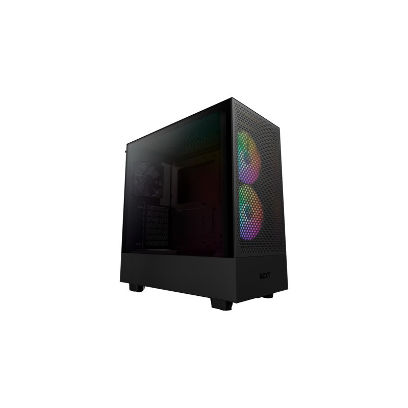 NZXT H5 Flow RGB All Black, Tower-Gehäuse(schwarz (matt),Tempered Glass)