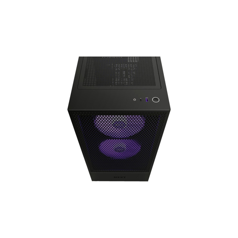 NZXT H5 Flow RGB All Black, Tower-Gehäuse(schwarz (matt),Tempered Glass)