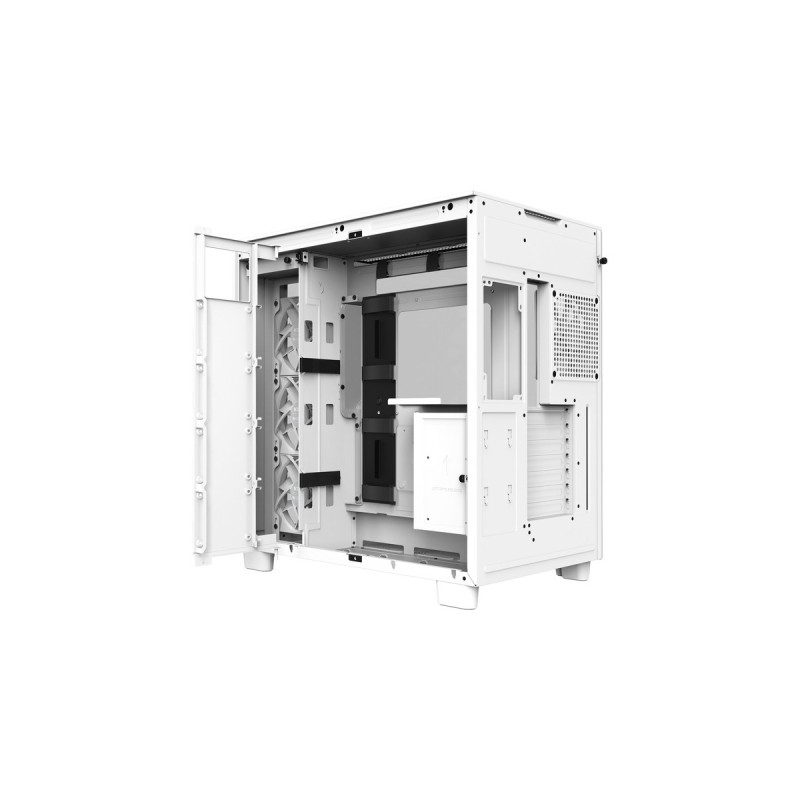 NZXT H9 Flow All White, Tower-Gehäuse(weiß, Tempered Glass)