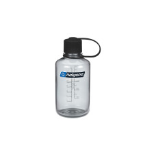 Nalgene Trinkflasche "Narrow Mouth Sustain" 0,5 Liter, 16oz(transparent/grau, Enghalsflasche)