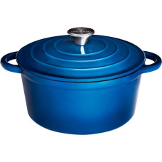 Napoleon Bräter aus Gusseisen, emailliert,Ø 23cm, 4 Liter(blau/weiß, mit Deckel)