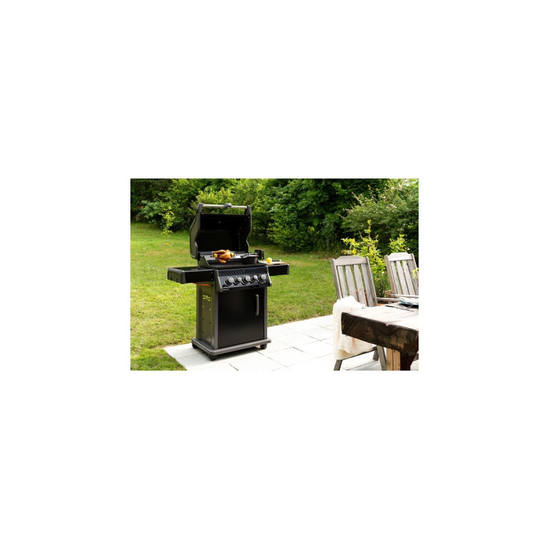 Napoleon Gasgrill Rogue RB 425, mit Drehspieß(schwarz, Hero, mit Heckbrenner und Seitenkocher)