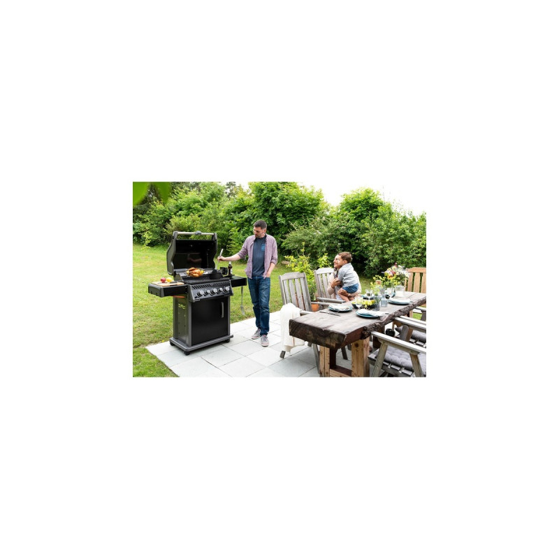 Napoleon Gasgrill Rogue RB 425, mit Drehspieß(schwarz, Hero, mit Heckbrenner und Seitenkocher)