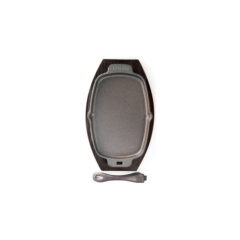 Napoleon PRO Gusseisen-Pfanne + Untersetzer(schwarz)