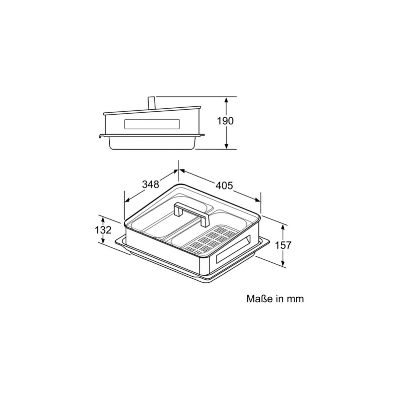 Neff Dampfset Z19DD10X0 für Backöfen, Dampfgareinsatz(grau, 5-teilig)