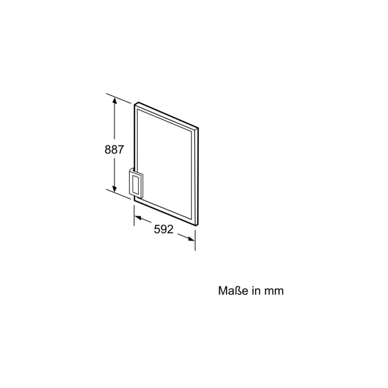 Neff Dekortür 88 cm KF1213S0, Abdeckung(schwarz/silber)