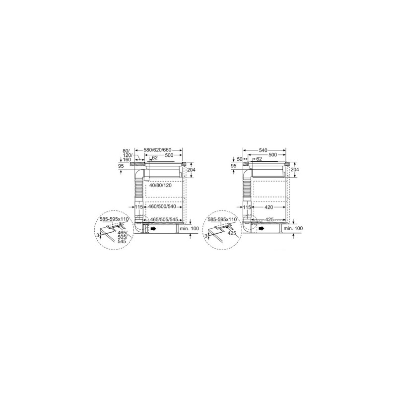 Neff T18BD3AN0, Autarkes Kochfeld(schwarz/edelstahl, mit integriertem Dunstabzug)
