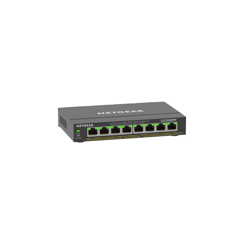 Netgear GS308EPP, Switch(schwarz)