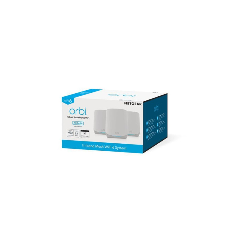 Netgear Orbi WiFi6 Tri-Band Mesh System 3er Set, Mesh Router(weiß)