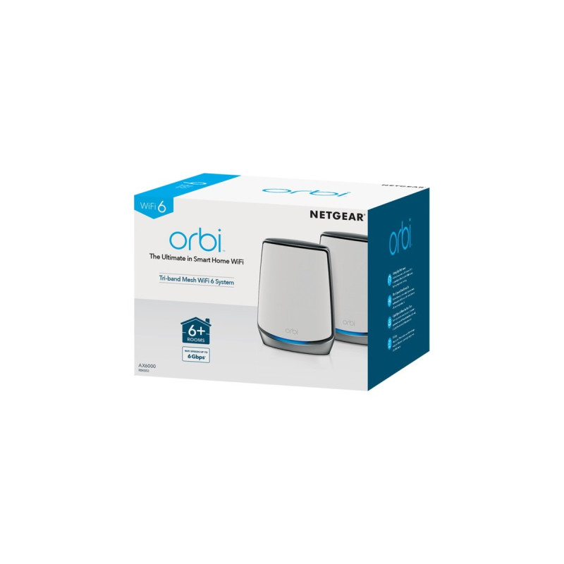 Netgear Orbi WiFi-6-System AX6000, Mesh Router(weiß/silber)