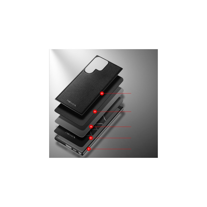 Nevox StyleShell NYLO, Handyhülle(schwarz, Samsung Galaxy S23 Ultra)