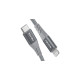 Lightning Stecker(silber/grau, 2 Meter, PD, gesleevt)