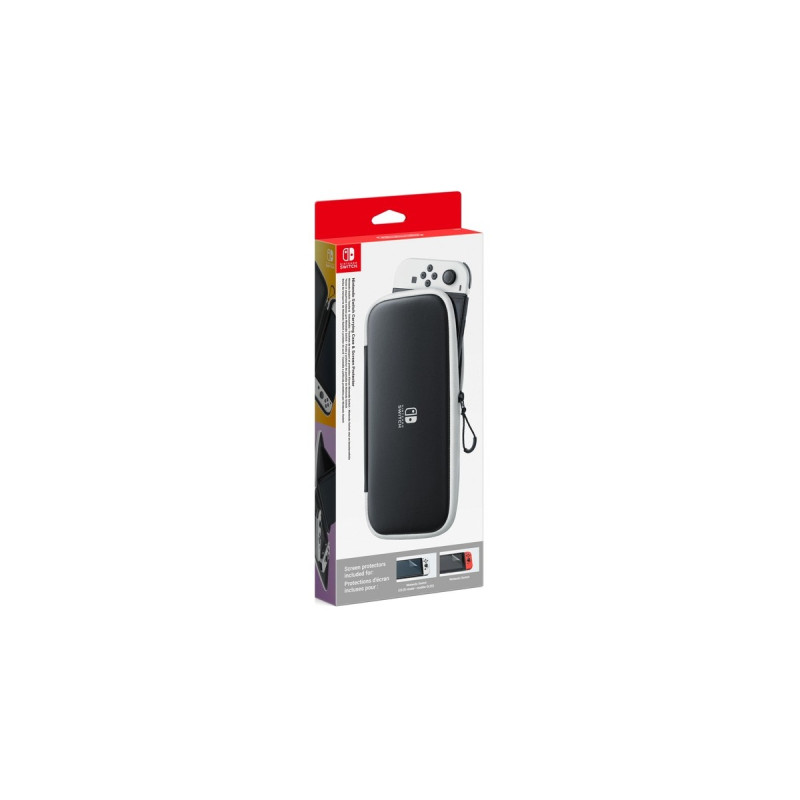 Nintendo Switch-Tasche & -Schutzfolie(schwarz/weiß)
