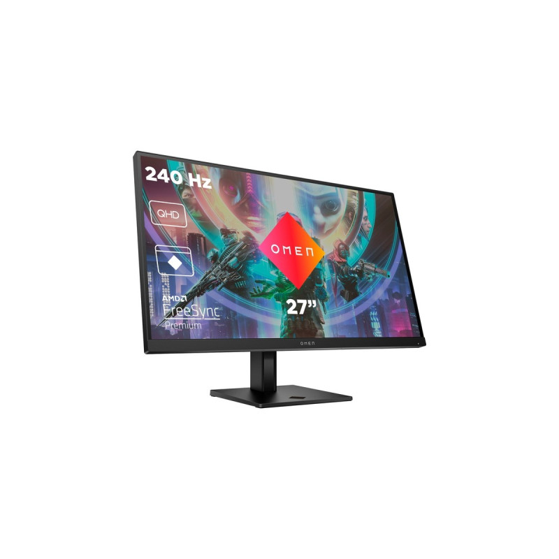 OMEN 27qs, Gaming-Monitor(68.6 cm (27 Zoll), schwarz, QHD, IPS, Curved, DisplayPort, HDMI, HDR 400, Pivot, USB, 240Hz Panel)