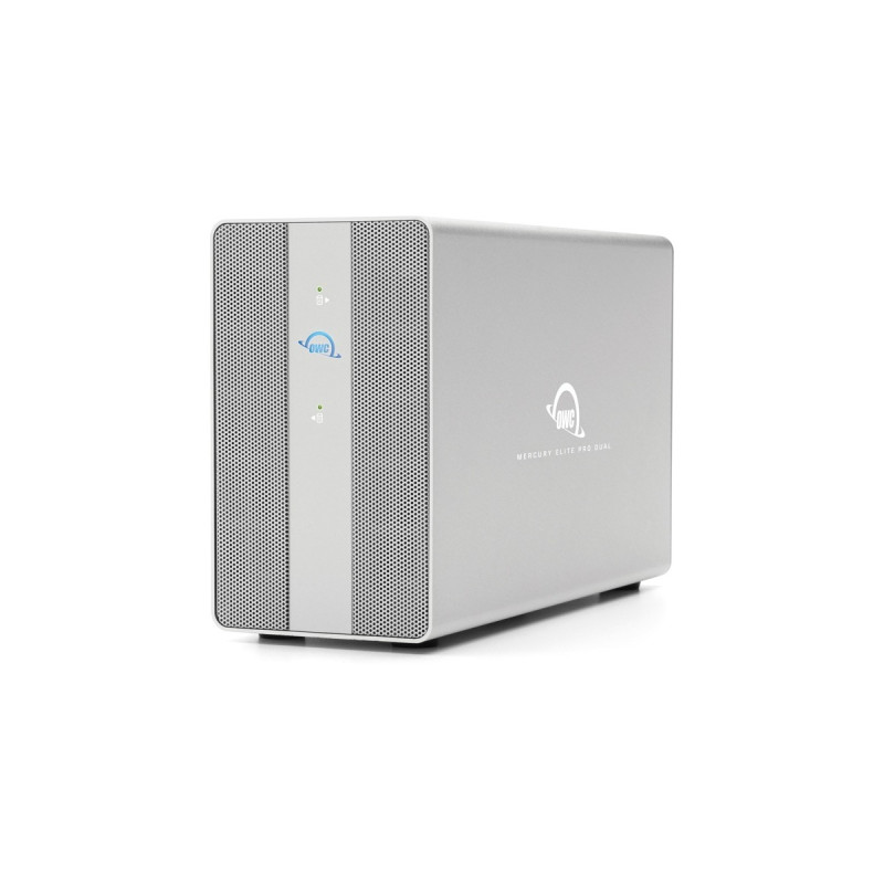 OWC Mercury Elite Pro Dual mit 3-Port USB Hub, Laufwerksgehäuse(silber, USB 10Gb/s Externe Storage Solution)