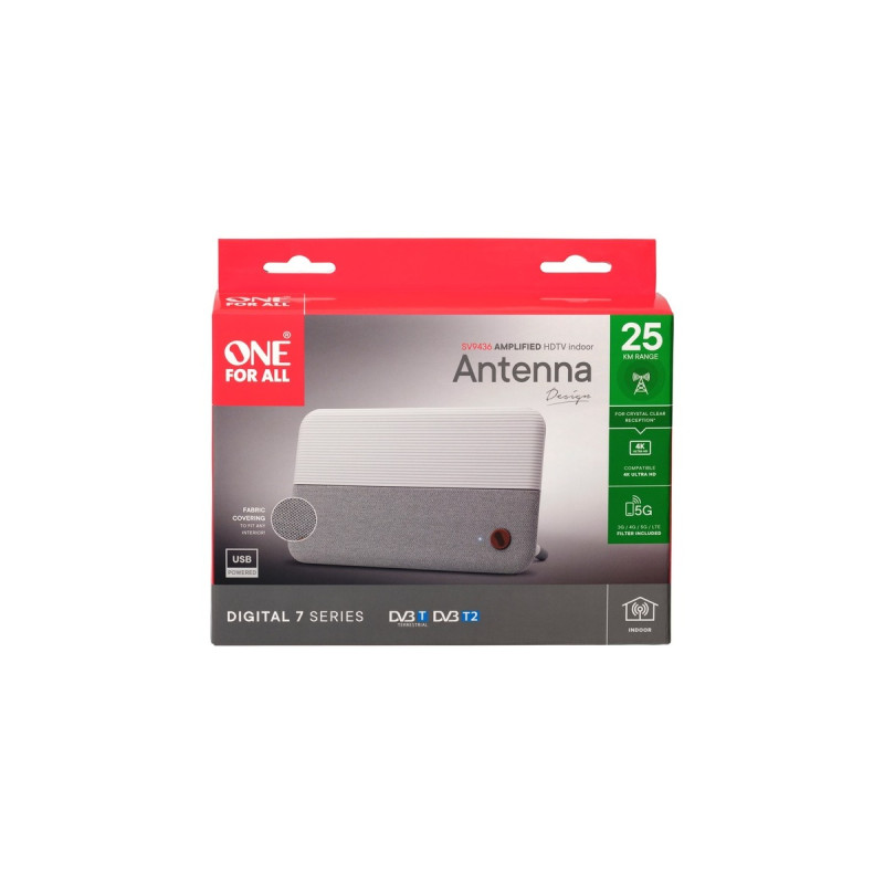 One for all Verstärkte Zimmerantenne SV9436-5G(weiß)