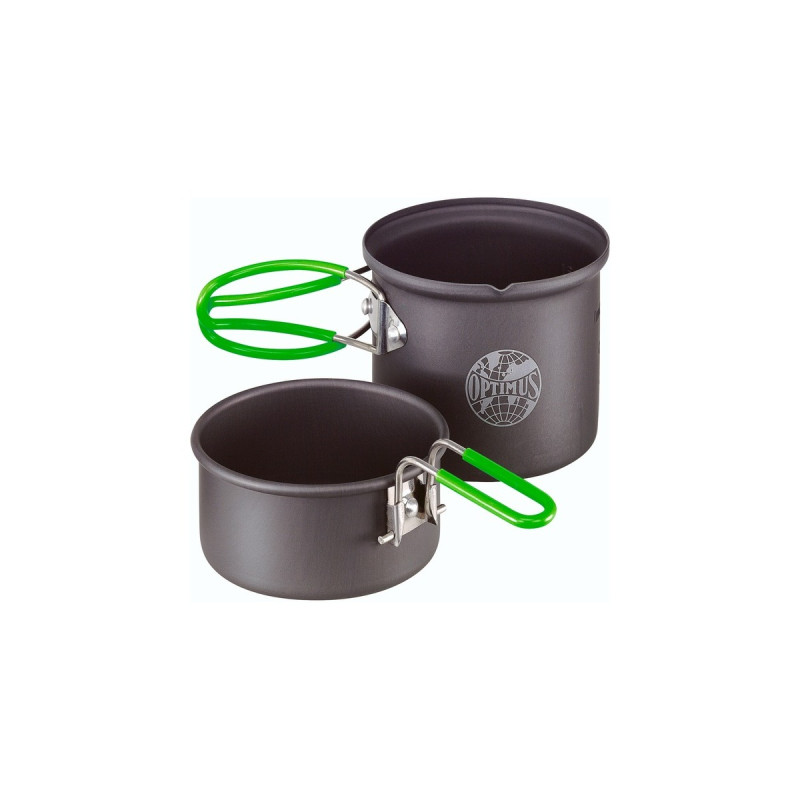 Optimus Terra Solo Kochset 0,6 L, Topf-Set(grau/grün, 2-teilig)