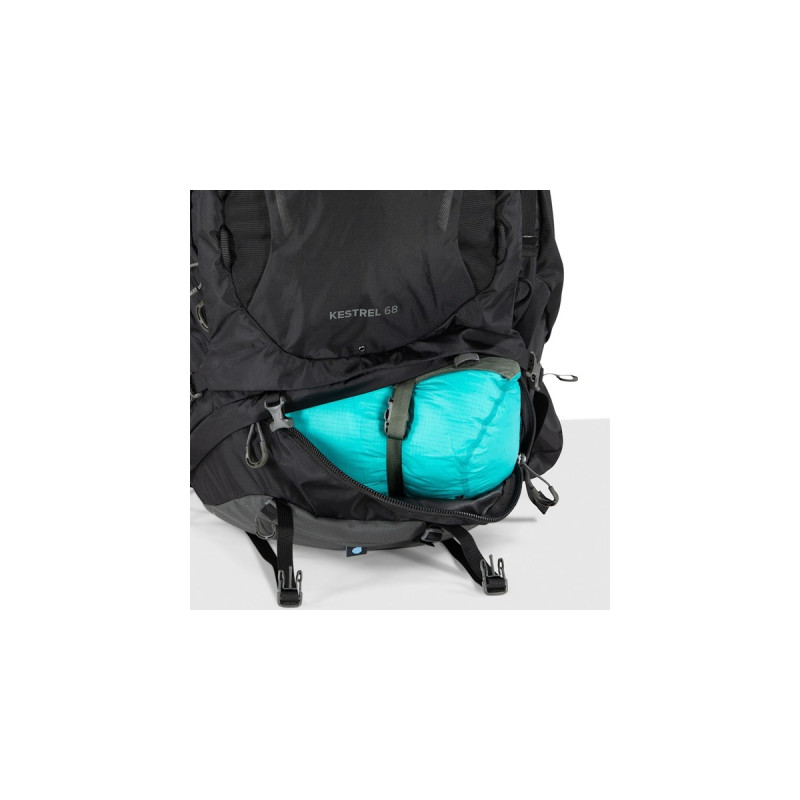 Osprey Kestrel 68 , Rucksack(schwarz, 66 Liter / GrößeS/M )