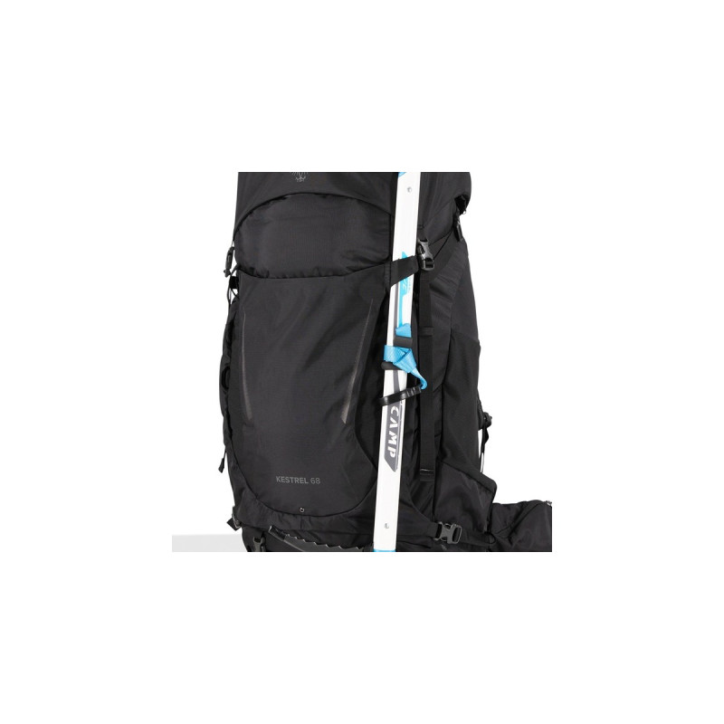 Osprey Kestrel 68 , Rucksack(schwarz, 66 Liter / GrößeS/M )