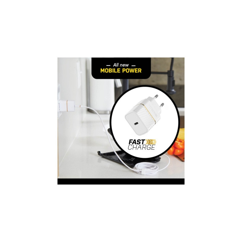 Otterbox EU Wand-Schnelladegerät Premium-Fast Charge, 20W(weiß, USB Power Delivery 3.0, USB-C)