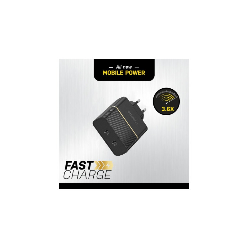 Otterbox USB-C Wand-Schnellladegerät, 50W Combined(schwarz)