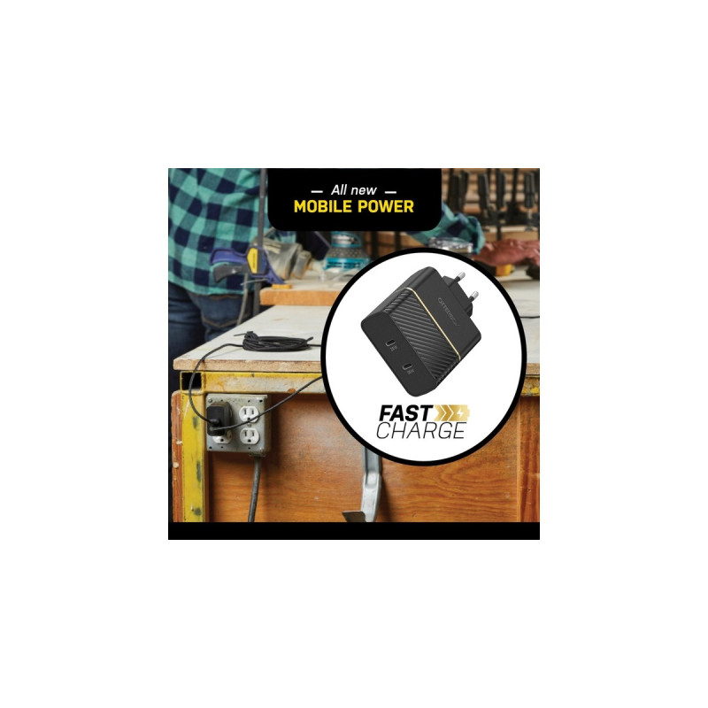 Otterbox USB-C Wand-Schnellladegerät, 50W Combined(schwarz)