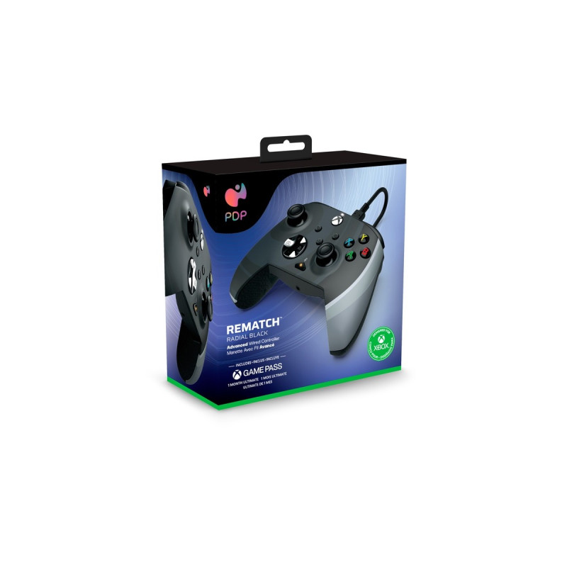 PDP Rematch Advanced Wired Controller - Radial Black, Gamepad(schwarz/grau, für Xbox Series X|S, Xbox One, PC)
