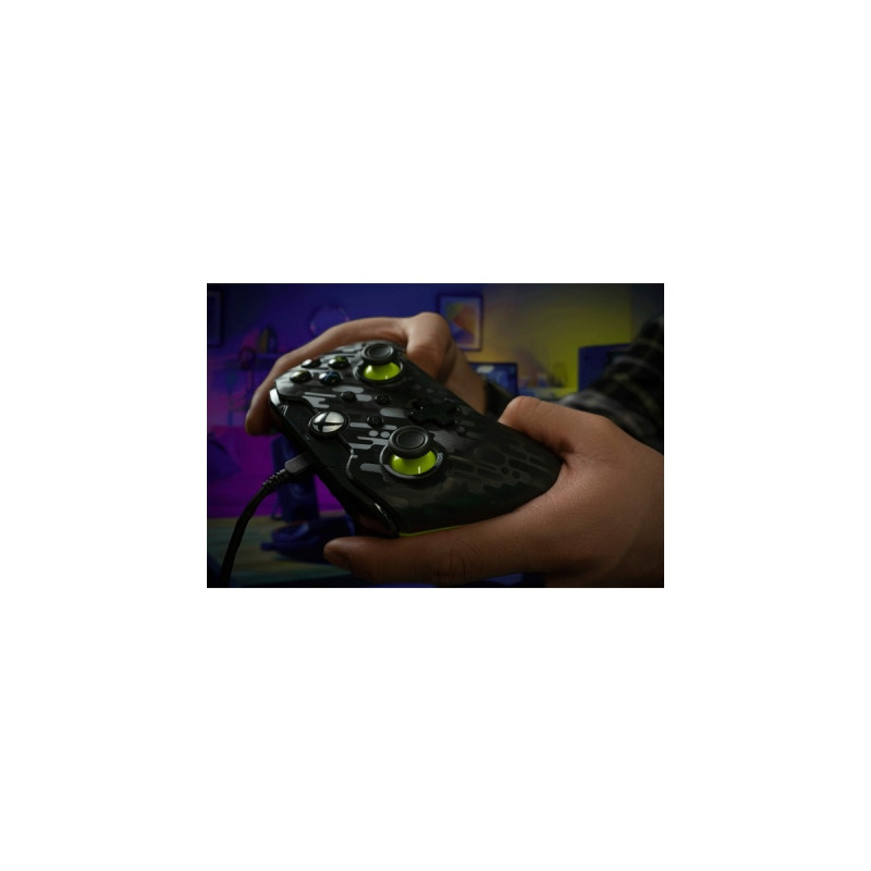 PDP Wired Controller - Electric Carbon, Gamepad(anthrazit/neon-grün, für Xbox Series X|S, Xbox One, PC)