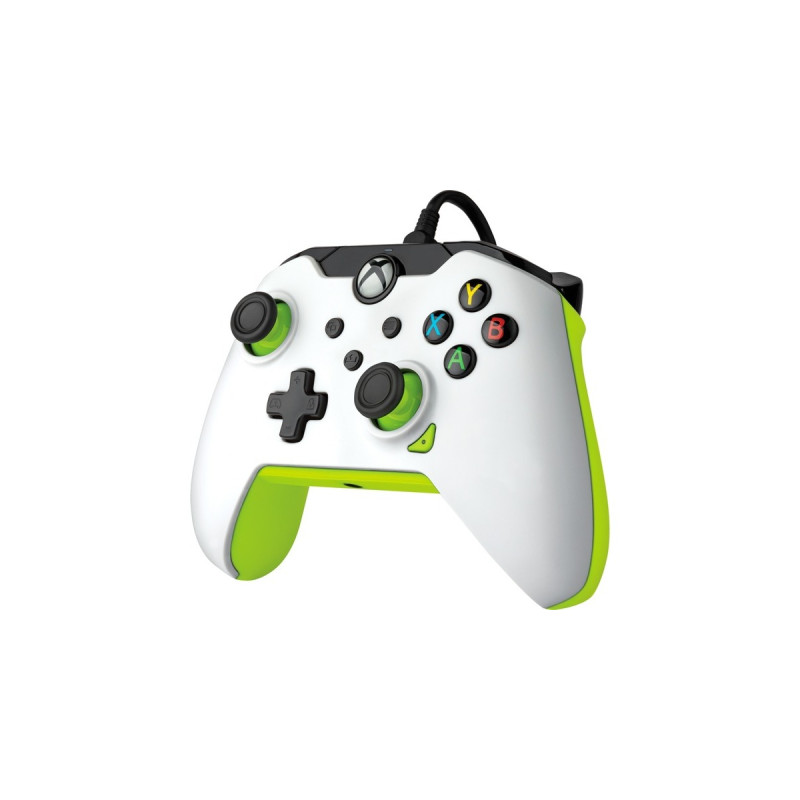 PDP Wired Controller - Electric White, Gamepad(weiß/neon-grün, für Xbox Series X|S, Xbox One, PC)